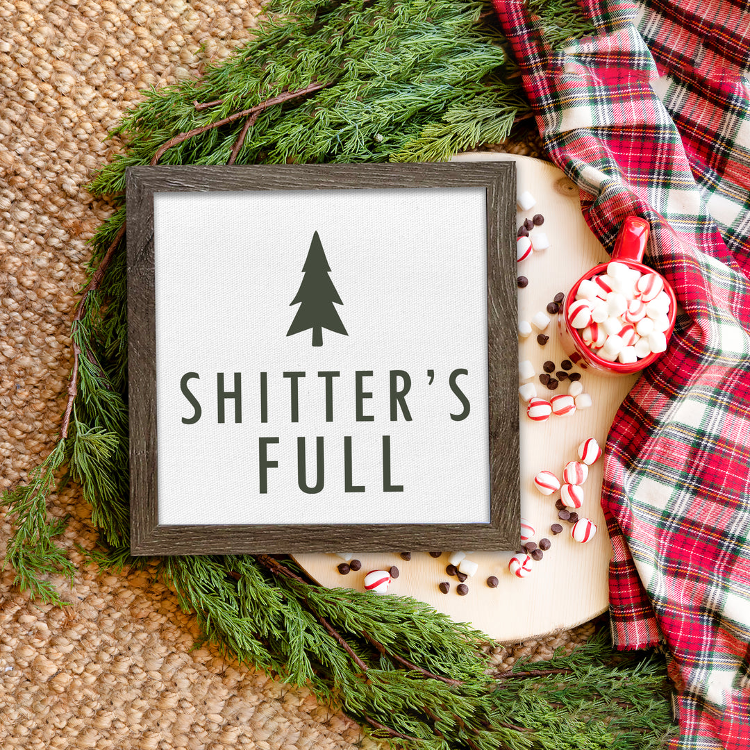 shitter's full funny framed sign christmas vacation funny bathroom sign