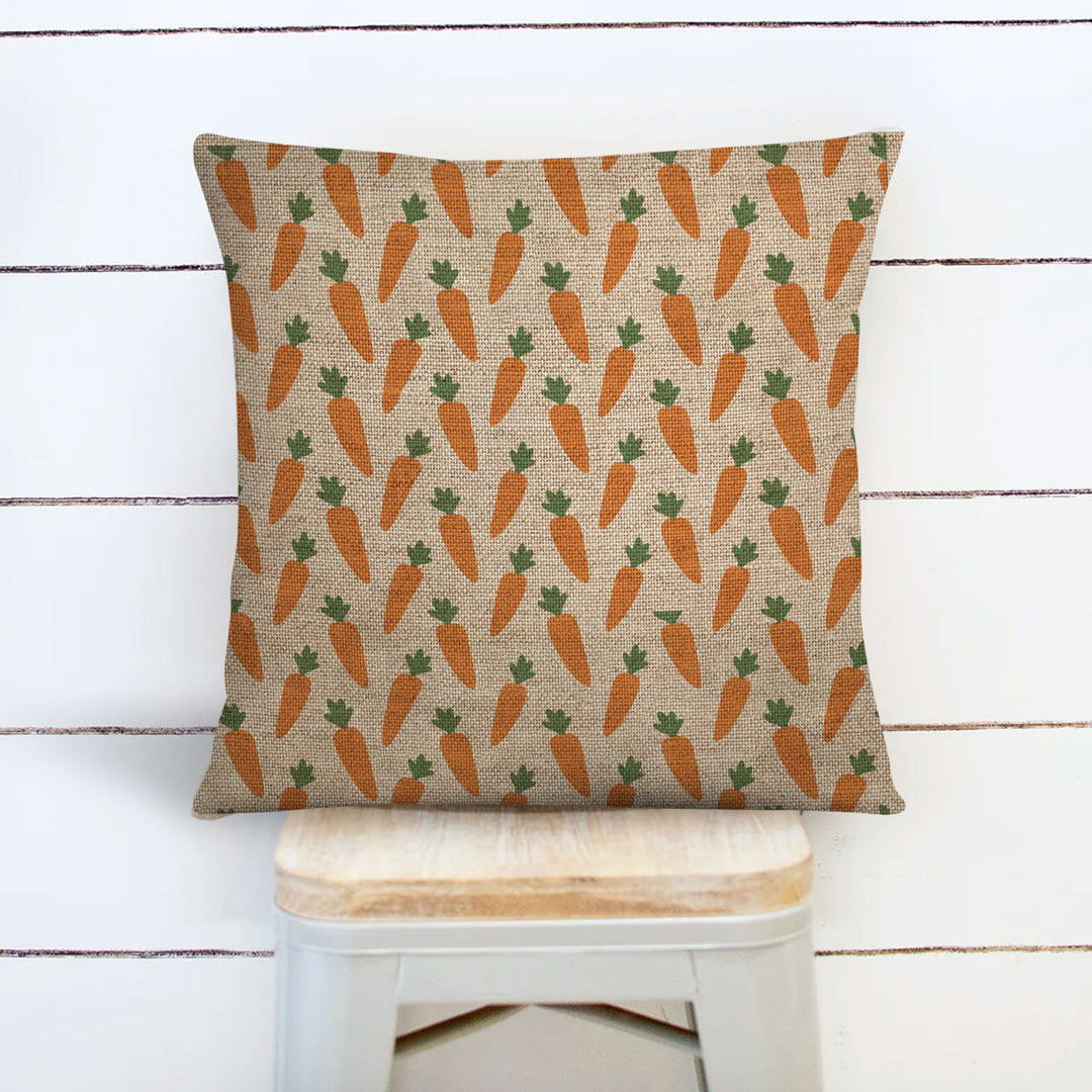 Easter pillowcase pillow cover | carrot pillow cover | burlap easter carrots throw pillow pillowcase | easter pillow decorative home décor