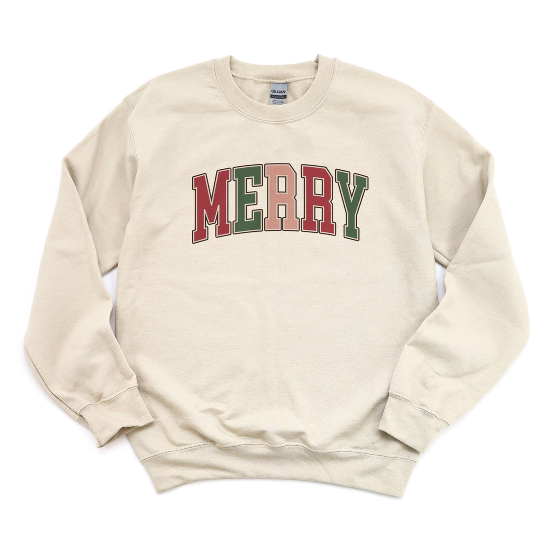 Simple MERRY collegiate sweatshirt