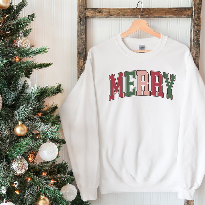 Simple MERRY collegiate sweatshirt