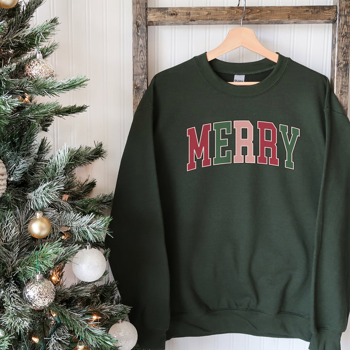 Simple MERRY collegiate sweatshirt