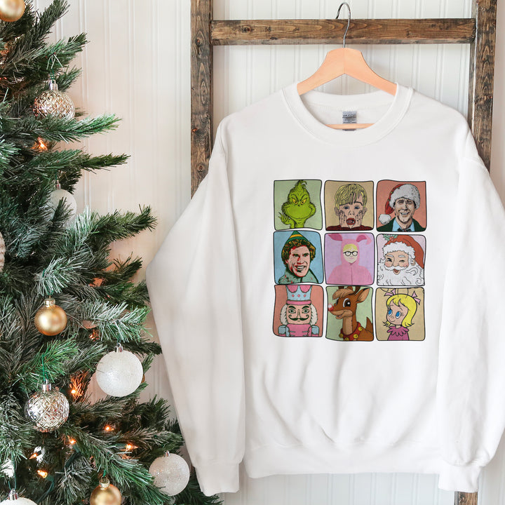 Christmas movie characters collage sweatshirt