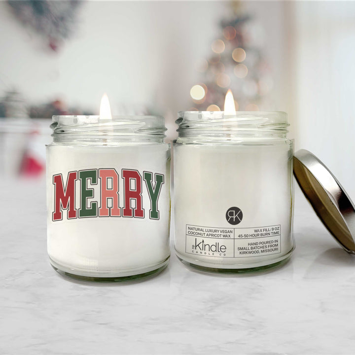 simple fun Merry Christmas candle - great hostess gifts