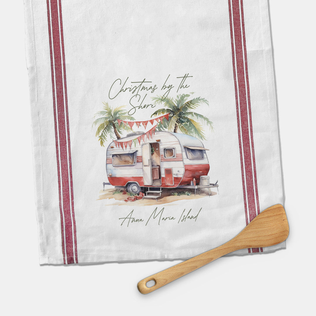 beach christmas tea towel decorative towel for christmas beach towns