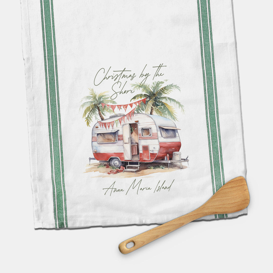 beach christmas tea towel decorative towel for christmas beach towns