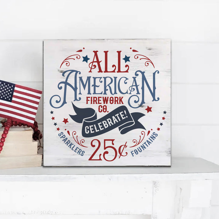 wood rustic fourth of july decor wood plaque 10 x 10 4th of july decorations