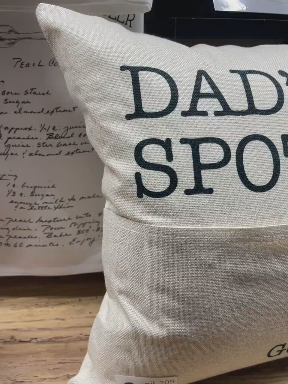 Dad's remote throw pillow funny dad's spot father's day gifts throw pillow