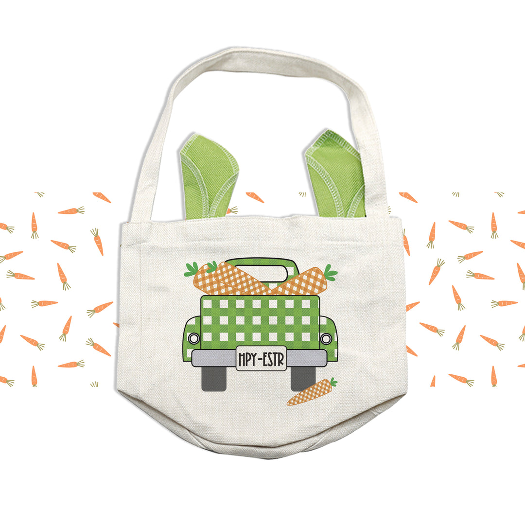 Easter basket | bunny truck bag blue or green or pink bunny ears | truck carrots easter bunny basket