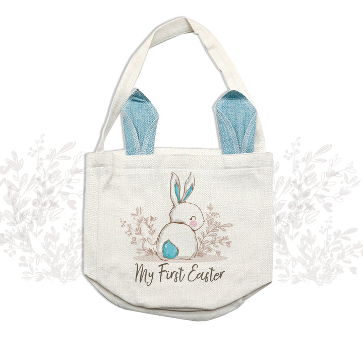 Easter basket | My First Easter bag blue or green or pink bunny ears | easter bunny basket