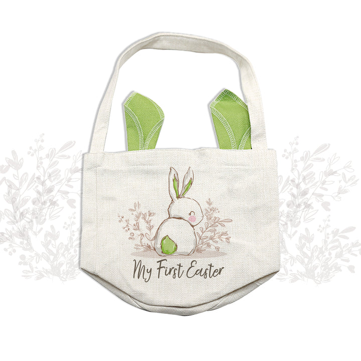 Easter basket | My First Easter bag blue or green or pink bunny ears | easter bunny basket