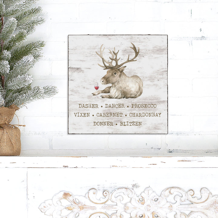 Funny Christmas hanging sign deer wine hilarious kitchen christmas farmhouse funny