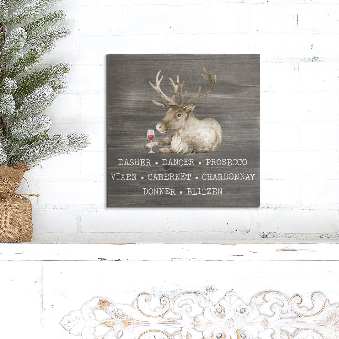 Funny Christmas hanging sign deer wine hilarious kitchen christmas farmhouse funny