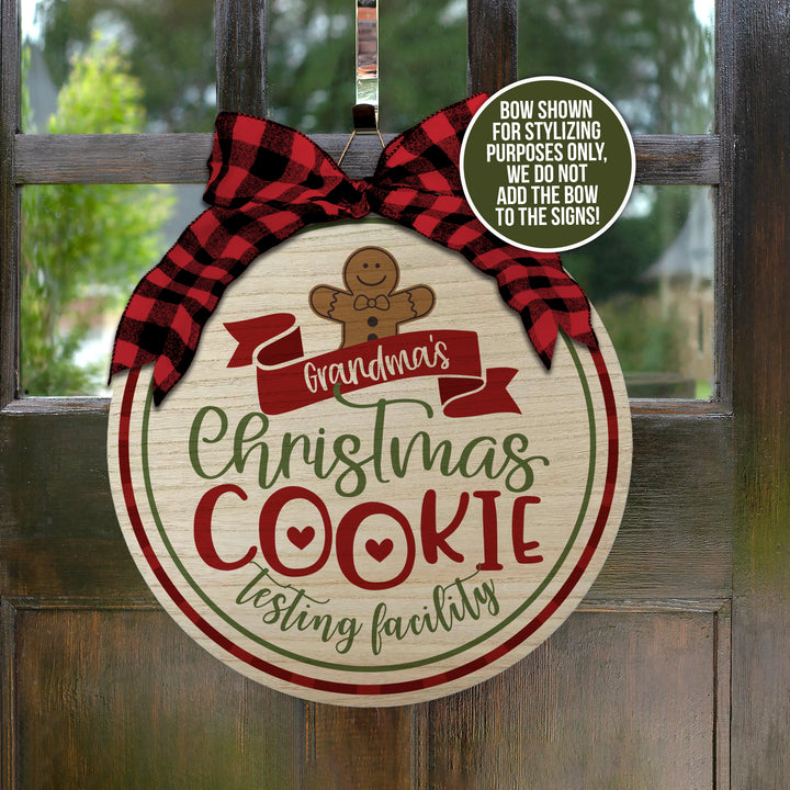 Round christmas display sign 12" round sign christmas cookies testing facility