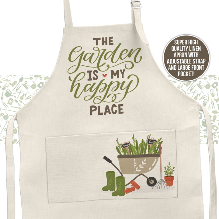 Garden Linen Adult Bib Apron | gardening apron | funny gift for your favorite gardener | plant lovers double pocket apron