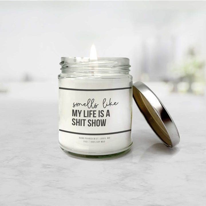 snarky candle | gifts for self family friends or co-workers | smells like my life is a shit show | soy wax candle stress relief candle