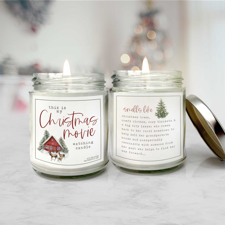 Christmas Movie Watching Candle | Christmas funny candle gift cheesy christmas movies