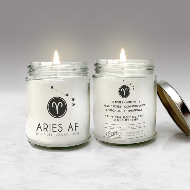 aries af candle zodiac astrological sign candles funny aries gifts candles