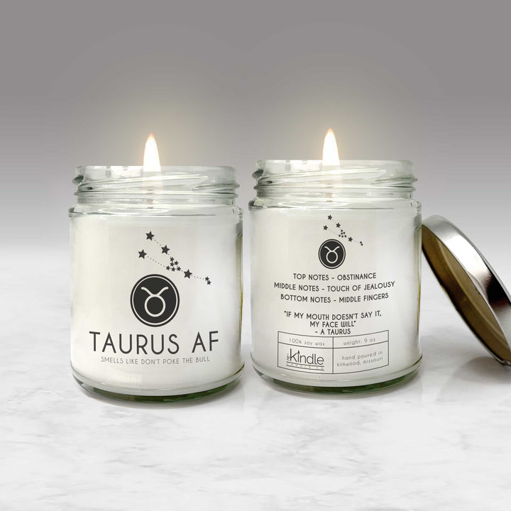 taurus af candle zodiac astrological sign candles funny taurus gifts candles