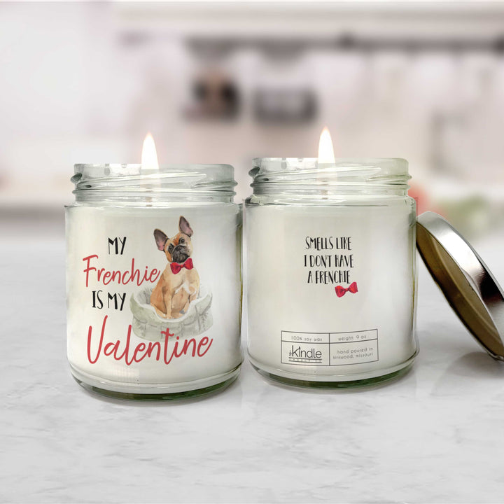 NEW for 2023! Valentine's Day Candle | my frenchie is my valentine | french bulldog candle