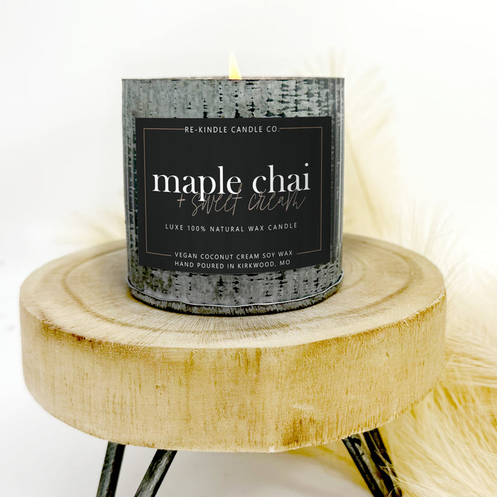 Maple Chai Rustic Tin Vegan Organic Candles