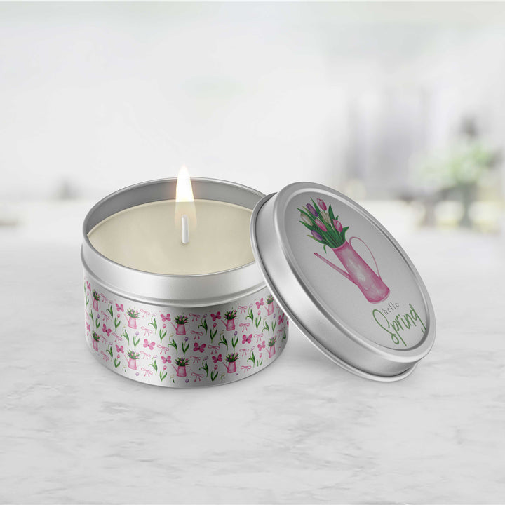 Spring soy candle | hello spring fun easter candle | tulip lovers great gift