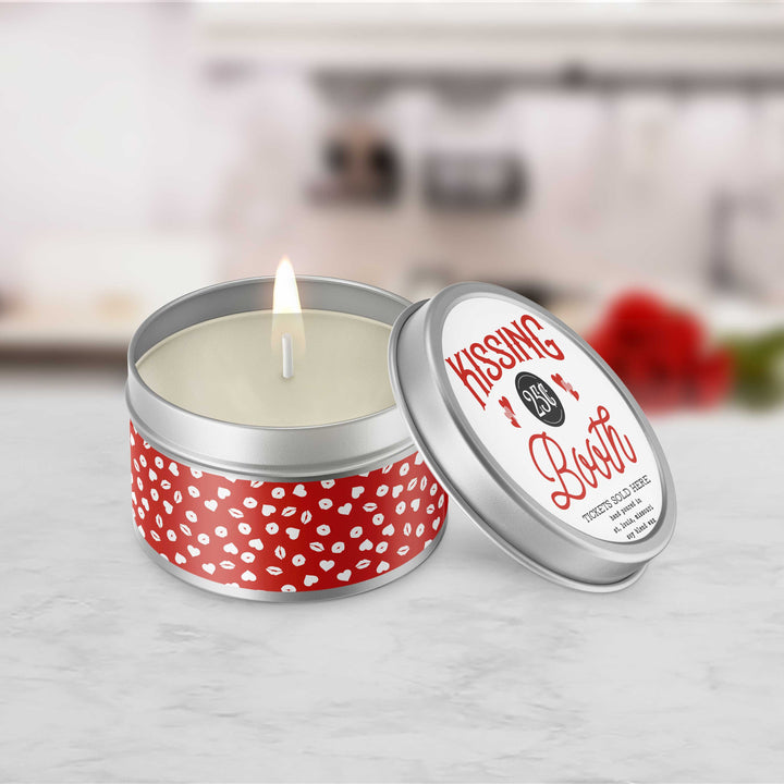 Valentine's Day Candle Kissing Booth with hearts - Cute Trendy Valentines' day gift