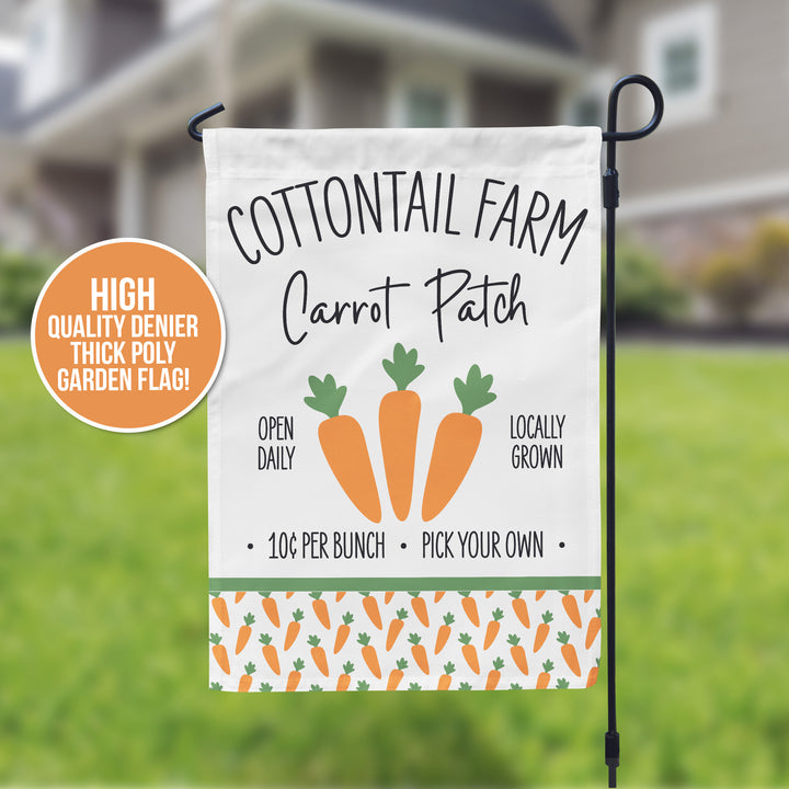 Easter Garden Flag | cottontail farm spring house flag | easter carrot patch house garden flag