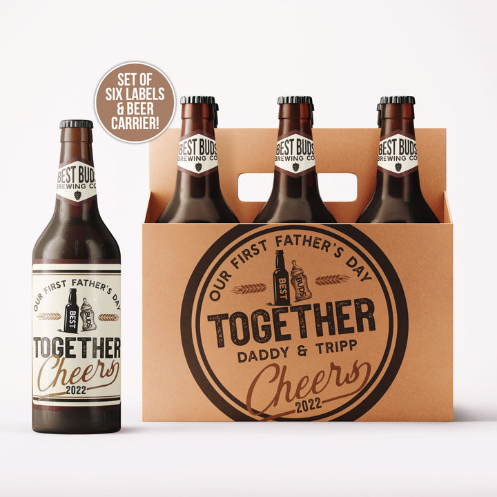 Father's Day Beer Carrier + Labels for DIY Dad's Beer Gifts