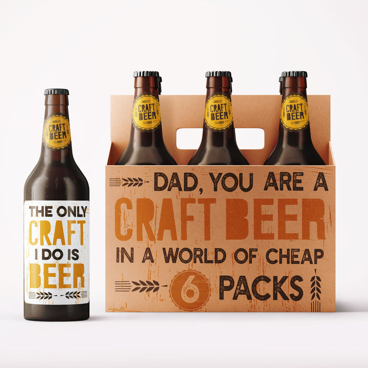 Craft beer Father's Day Beer Carrier + Labels for DIY Dad's Beer Gifts Beer with dad