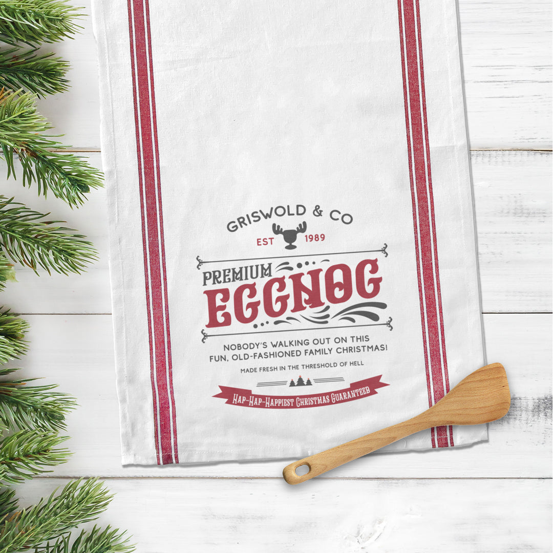 Flour Sack Christmas Vacation inspired tea towel Griswold & Co Eggnog tea towel novelty christmas tea towel