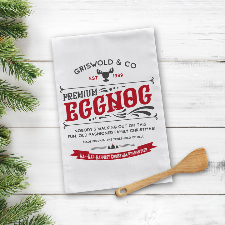 Flour Sack Christmas Vacation inspired tea towel Griswold & Co Eggnog tea towel novelty christmas tea towel