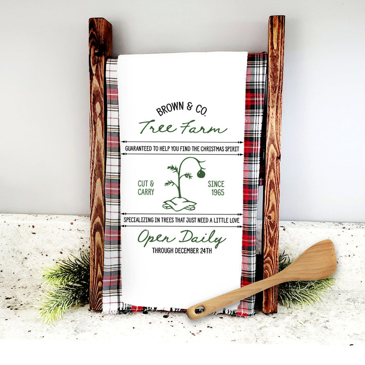 Cute Charlie Brown Christmas inspired tea towel christmas flour sack