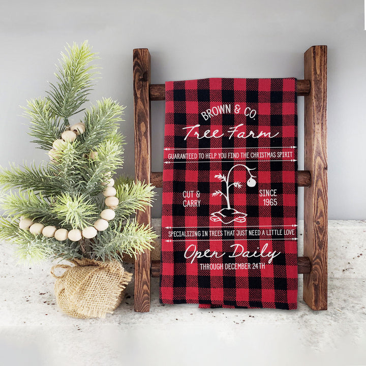 Charlie Brown Inspired Tea Towel Brown and Co Christmas Tree Farm