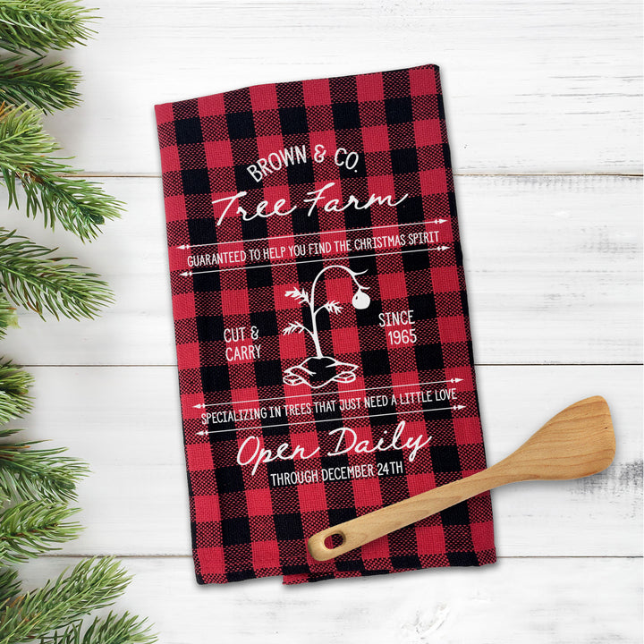 Charlie Brown Inspired Tea Towel Brown and Co Christmas Tree Farm