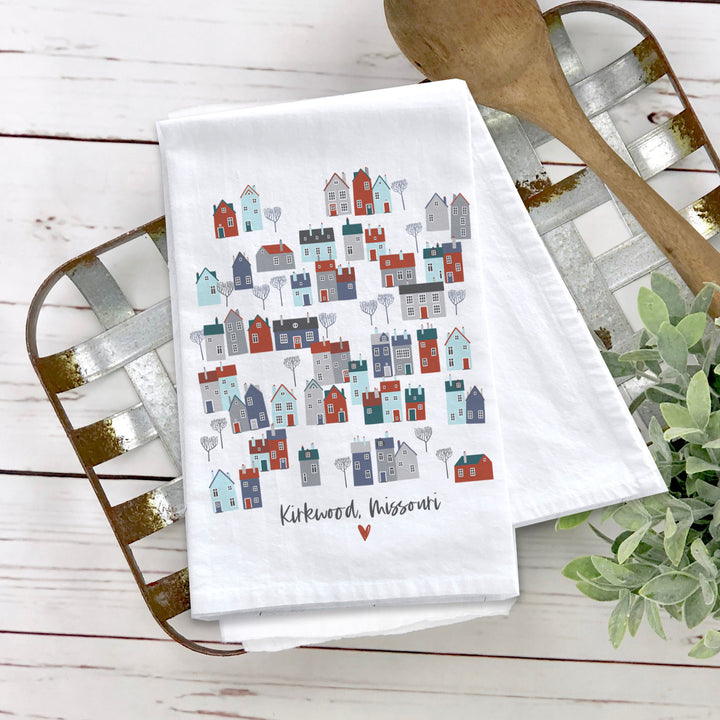 Hometown tea towel hometown name dish towel customize to your town