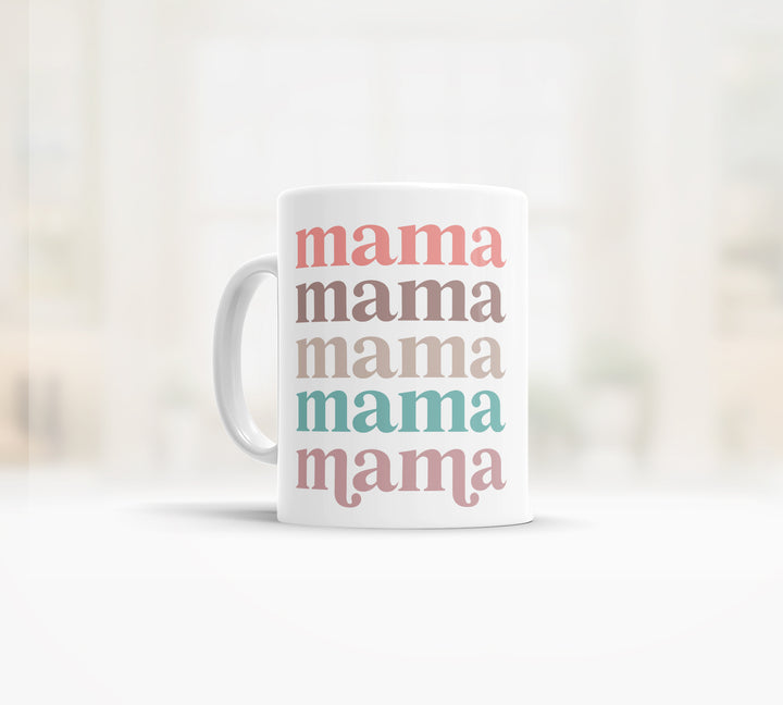 retro mama coffee mug repeating colorful mama retro font coffee mug for mother's day or anytime