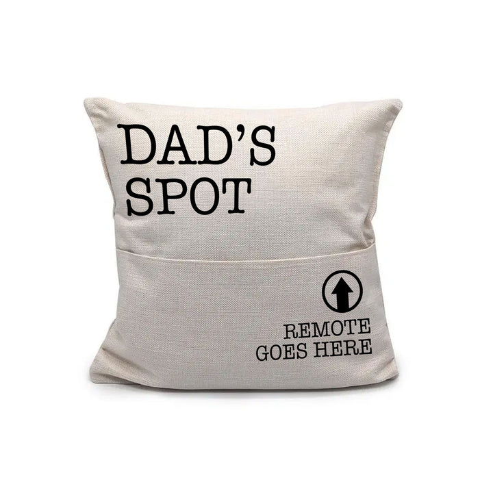 Dad's remote throw pillow funny dad's spot father's day gifts throw pillow