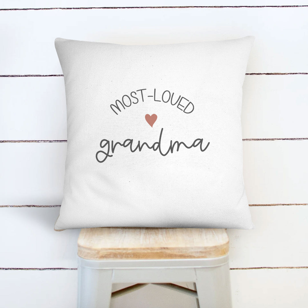 Grandma throw pillow cover | most-loved grandma | sweet valentine, mothers day, or birthday gift