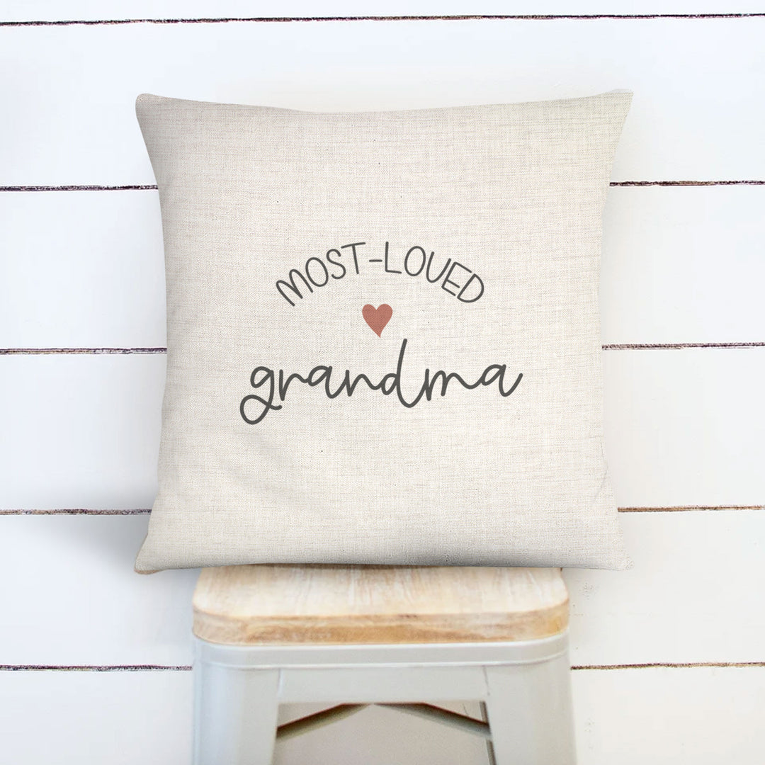 Grandma throw pillow cover | most-loved grandma | sweet valentine, mothers day, or birthday gift