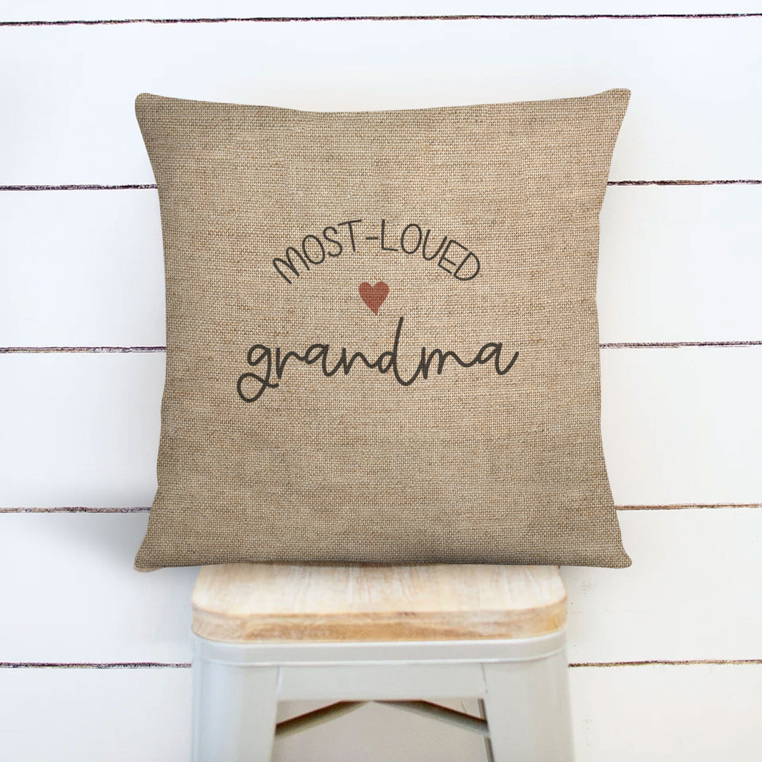 Grandma throw pillow cover | most-loved grandma | sweet valentine, mothers day, or birthday gift