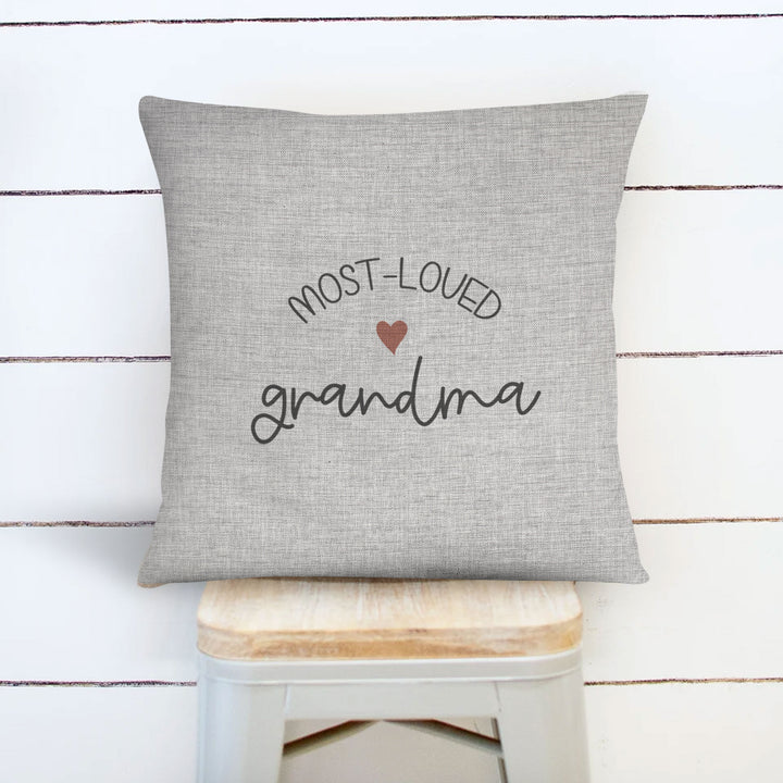 Grandma throw pillow cover | most-loved grandma | sweet valentine, mothers day, or birthday gift