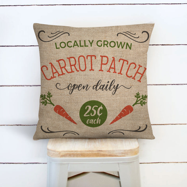 Easter pillowcase pillow | carrot patch easter pillow cover | locally grown throw pillow | fun decorative easter home décor