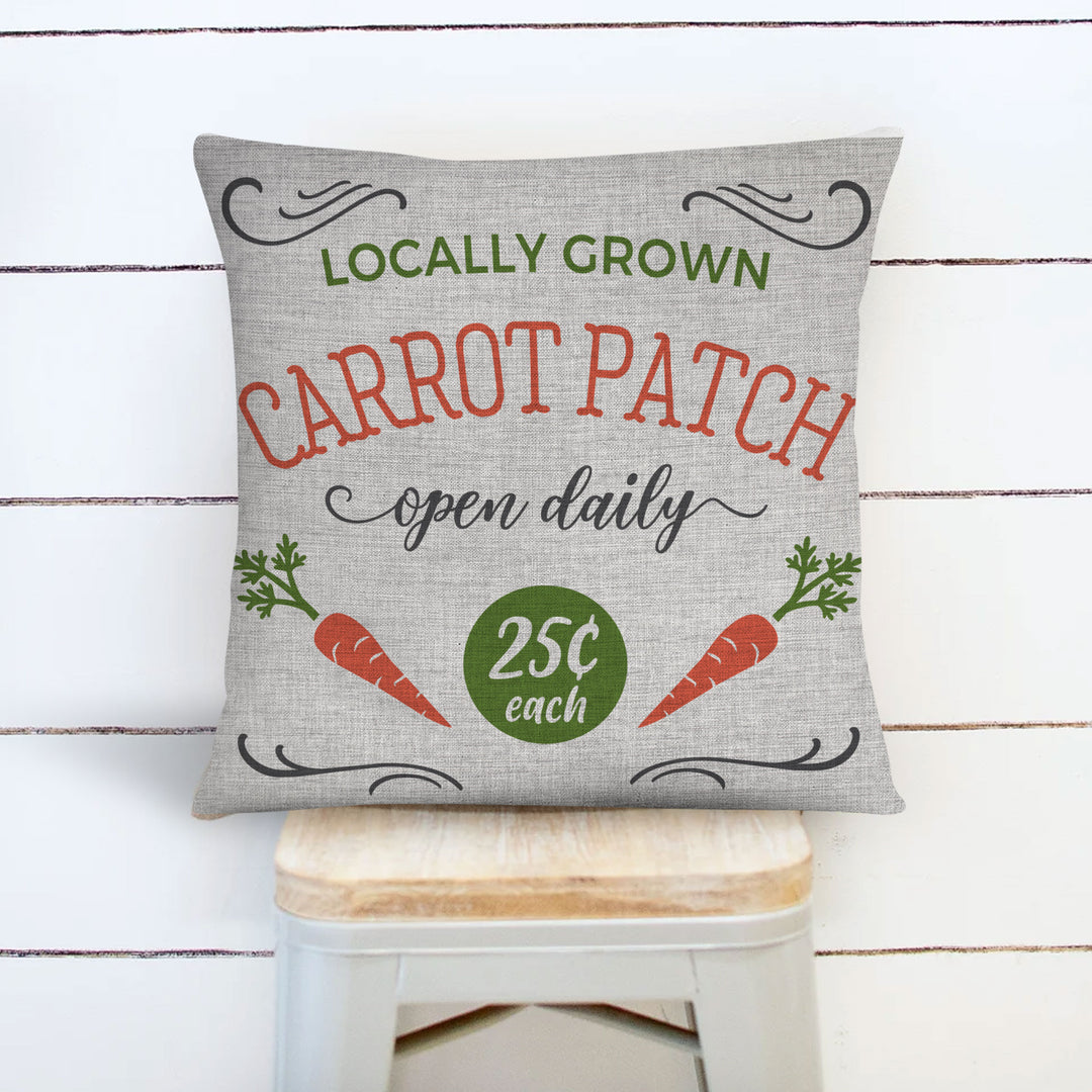 Easter pillowcase pillow | carrot patch easter pillow cover | locally grown throw pillow | fun decorative easter home décor