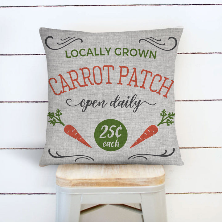 Easter pillowcase pillow | carrot patch easter pillow cover | locally grown throw pillow | fun decorative easter home décor