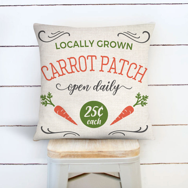 Easter pillowcase pillow | carrot patch easter pillow cover | locally grown throw pillow | fun decorative easter home décor