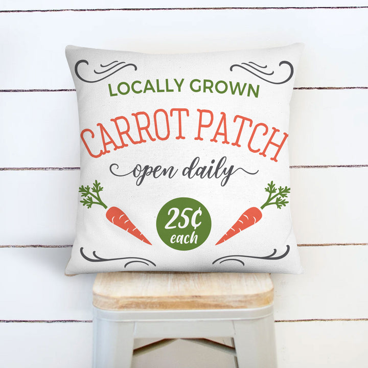 Easter pillowcase pillow | carrot patch easter pillow cover | locally grown throw pillow | fun decorative easter home décor