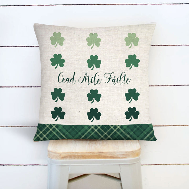 Irish gaelic cead mile fáilte pillowcase pillow | st patricks day pillow cover | one hundred thousand welcomes throw pillow pillowcase