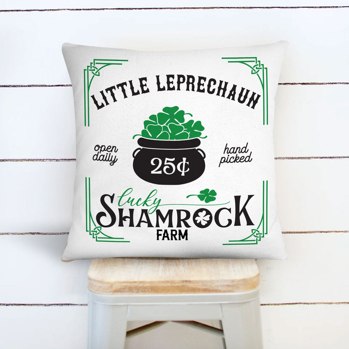 St. Patrick's Day pillowcase pillow | lucky shamrock farm pillow cover | little leprechaun throw pillow Irish home decor