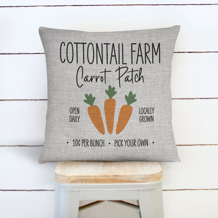 Easter pillowcase pillow | Cottontail Farm Carrot Patch easter pillow cover | locally grown throw pillow | fun decorative easter home décor