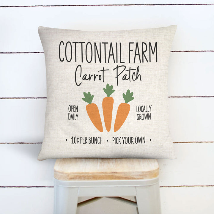 Easter pillowcase pillow | Cottontail Farm Carrot Patch easter pillow cover | locally grown throw pillow | fun decorative easter home décor